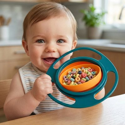 bébé souriant à table vaisselle pour bébé bol bébé