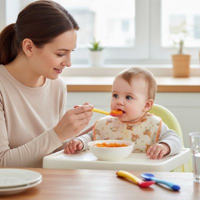 cuillère bebe jaune diversification alimentaire